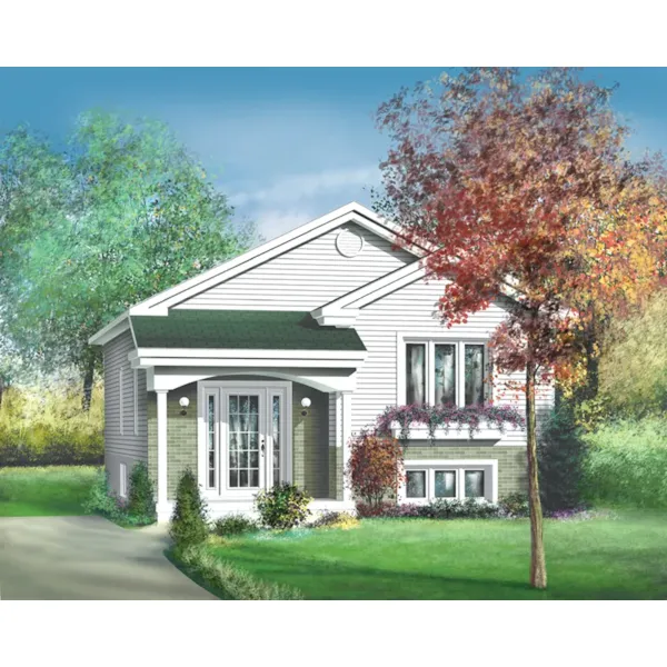 Country House Plan Front of Home - Kenkel Split-Level Home 126D-0460 - Search House Plans and More