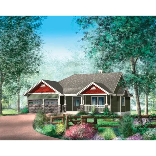 Ranch House Plan Front of Home - Adam Woods Country Home 126D-0474 - Search House Plans and More