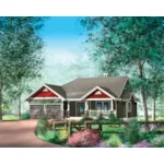 Ranch House Plan Front of Home - Adam Woods Country Home 126D-0474 - Search House Plans and More