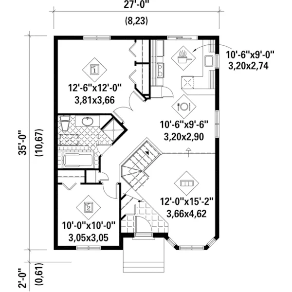 Ranch House Plan First Floor - Hartwell Bay Ranch Home 126D-0478 - Search House Plans and More