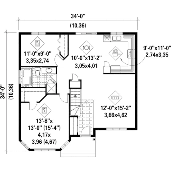 Ranch House Plan First Floor - Kerstyn Country Home 126D-0480 - Search House Plans and More