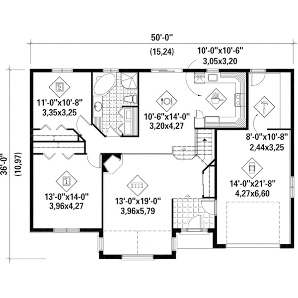 Ranch House Plan First Floor - Larkin Cove Ranch Home 126D-0481 - Shop House Plans and More