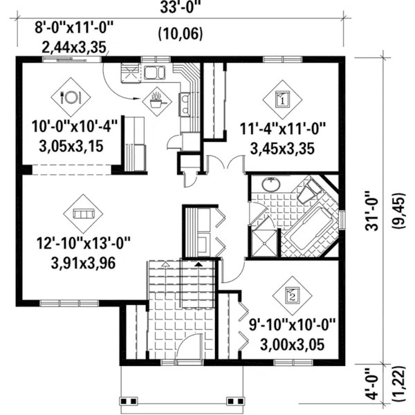 Ranch House Plan First Floor - Ginger Split-Level Home 126D-0482 - Search House Plans and More