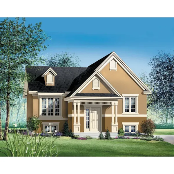 Ranch House Plan Front of Home - Ginger Split-Level Home 126D-0482 - Search House Plans and More