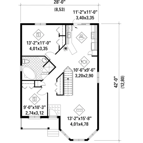 Ranch House Plan First Floor - Paula Traditional Ranch Home 126D-0489 - Shop House Plans and More