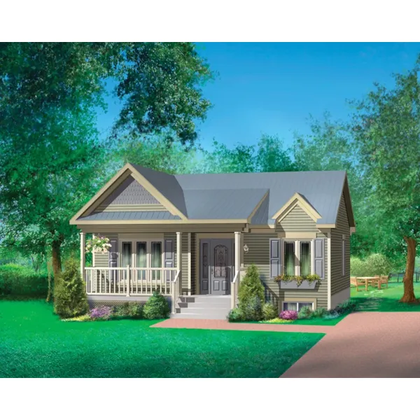 Bungalow House Plan Front of Home - Walleye Point Country Cabin 126D-0494 - Shop House Plans and More