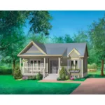 Bungalow House Plan Front of Home - Walleye Point Country Cabin 126D-0494 - Shop House Plans and More