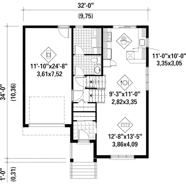 Traditional House Plan First Floor - Wood Trail Traditional Home 126D-0496 - Shop House Plans and More