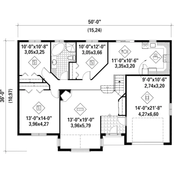 Ranch House Plan First Floor - Udell Traditional Ranch Home 126D-0498 - Shop House Plans and More