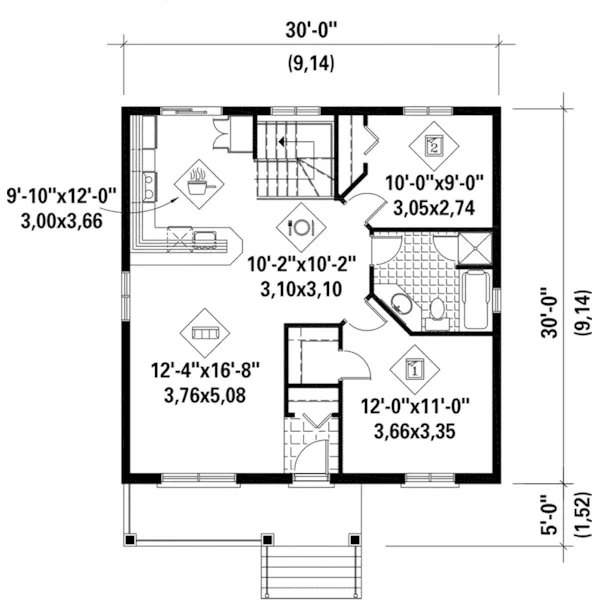 Country House Plan First Floor - Morena Hill Country Cottage 126D-0503 - Shop House Plans and More