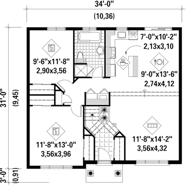 Traditional House Plan First Floor - Molina Split-Level Home 126D-0504 - Shop House Plans and More