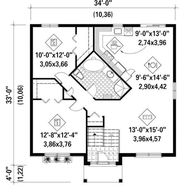 Country House Plan First Floor - Glenarbor Country Home 126D-0509 - Search House Plans and More