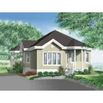 Ranch House Plan Front of Home - Giroux Sunbelt Home 126D-0510 - Search House Plans and More