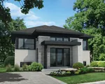 Prairie House Plan Front of Home - Ely Modern Prairie Home 126D-0513 - Search House Plans and More