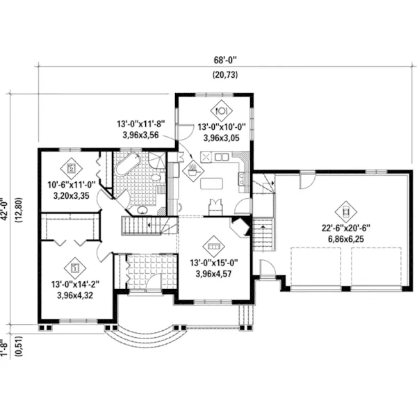 Country House Plan First Floor - Cori Cove Country Home 126D-0515 - Search House Plans and More