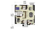 Rustic House Plan 3D First Floor - Albus Contemporary Home 126D-0517 - Search House Plans and More
