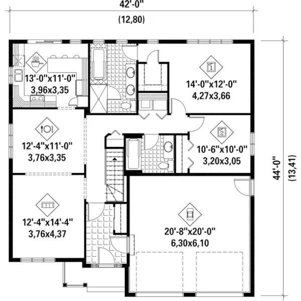 European House Plan First Floor - Bay Spring Traditional Home 126D-0520 - Search House Plans and More