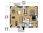 Modern House Plan 3D First Floor - Beal Modern Prairie Style Home 126D-0521 - Search House Plans and More