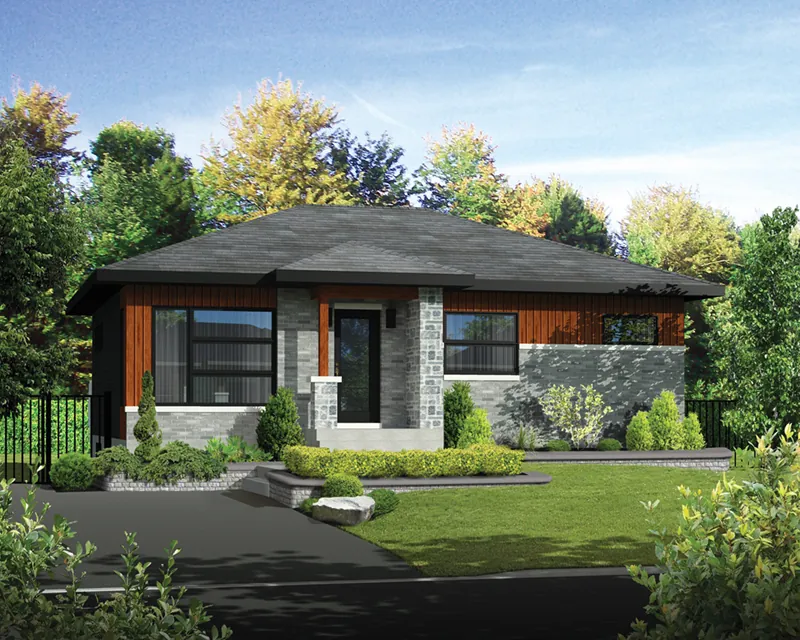 Modern House Plan Front of Home - Beal Modern Prairie Style Home 126D-0521 - Search House Plans and More