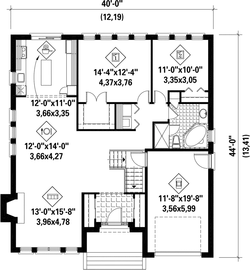 Modern House Plan First Floor - Dena Modern Prairie Home 126D-0523 - Search House Plans and More