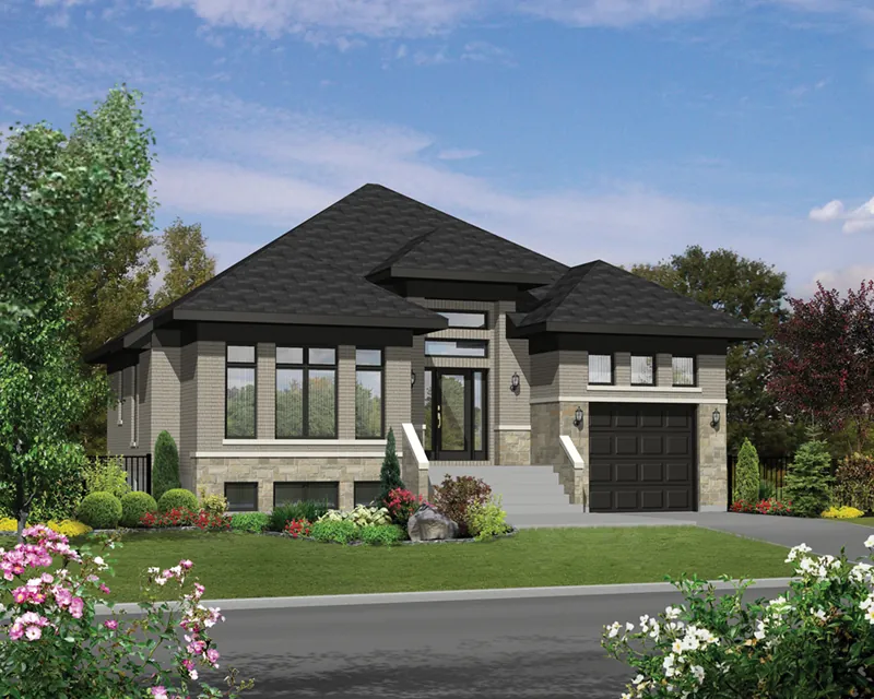 Modern House Plan Front of Home - Dena Modern Prairie Home 126D-0523 - Search House Plans and More