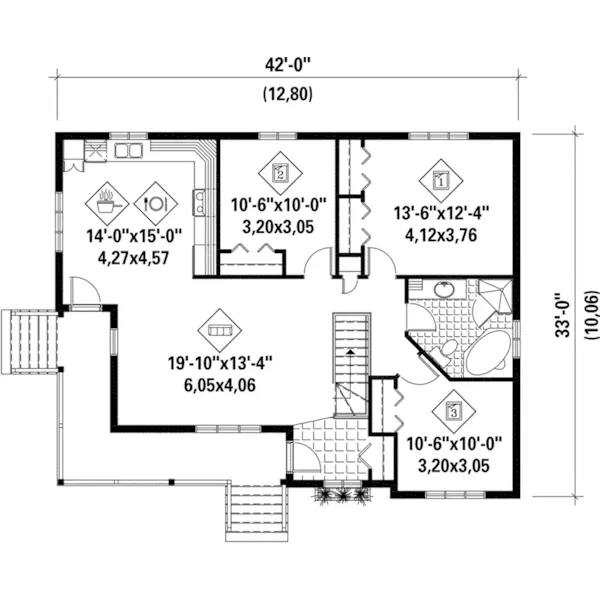 Country House Plan First Floor - Henning Bay Country Home 126D-0525 - Search House Plans and More