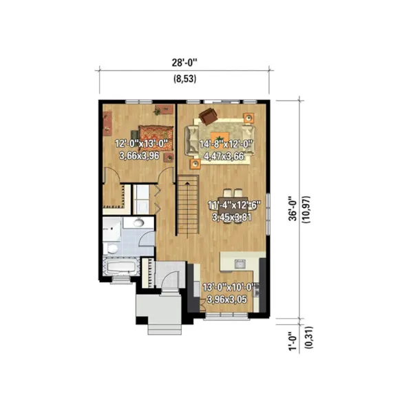 Modern House Plan 3D First Floor - Hera Contemporary Home 126D-0526 - Search House Plans and More