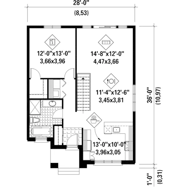 Modern House Plan First Floor - Hera Contemporary Home 126D-0526 - Search House Plans and More