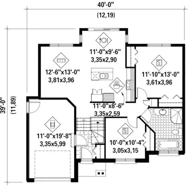 Modern House Plan First Floor - Lapis Prairie Modern Home 126D-0529 - Shop House Plans and More