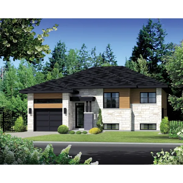 Modern House Plan Front of Home - Lapis Prairie Modern Home 126D-0529 - Shop House Plans and More