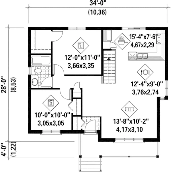 Craftsman House Plan First Floor - Robbins Bend Country Home 126D-0532 - Shop House Plans and More