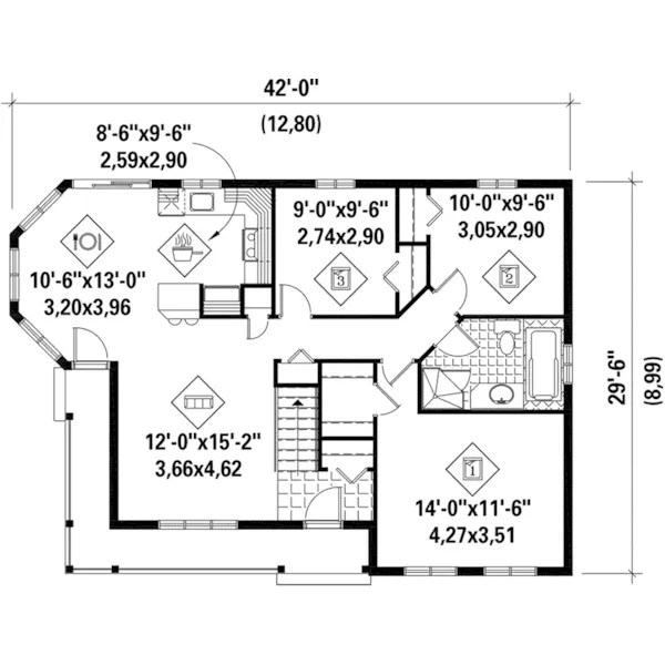 Victorian House Plan First Floor - Sidwell Farm Country Home 126D-0535 - Shop House Plans and More