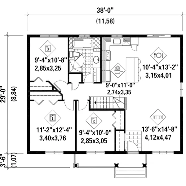 Country House Plan First Floor - Taylor Park Country Home 126D-0539 - Shop House Plans and More