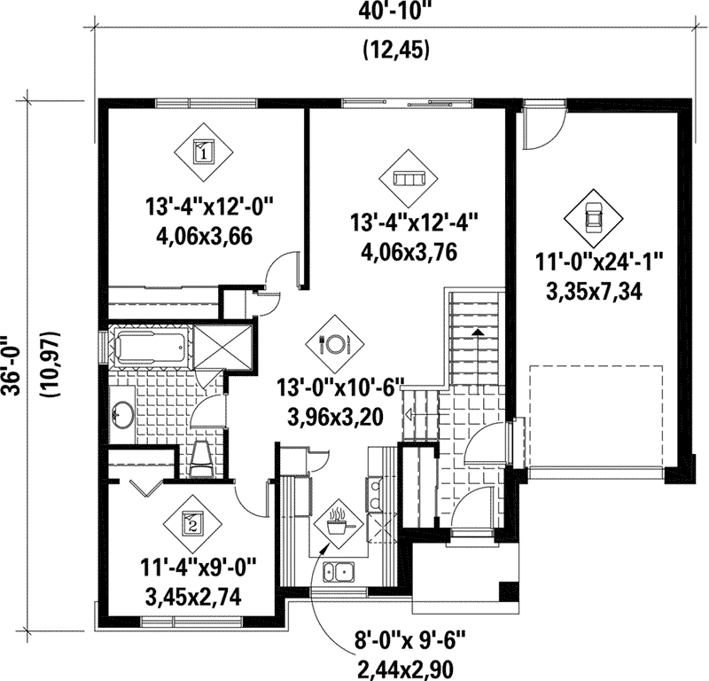 Modern House Plan First Floor - Teri Modern Prairie Home 126D-0540 - Shop House Plans and More