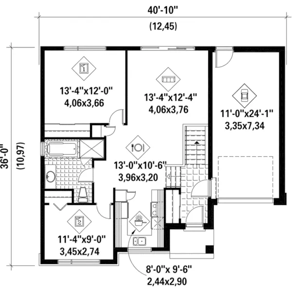 Modern House Plan First Floor - Teri Modern Prairie Home 126D-0540 - Shop House Plans and More