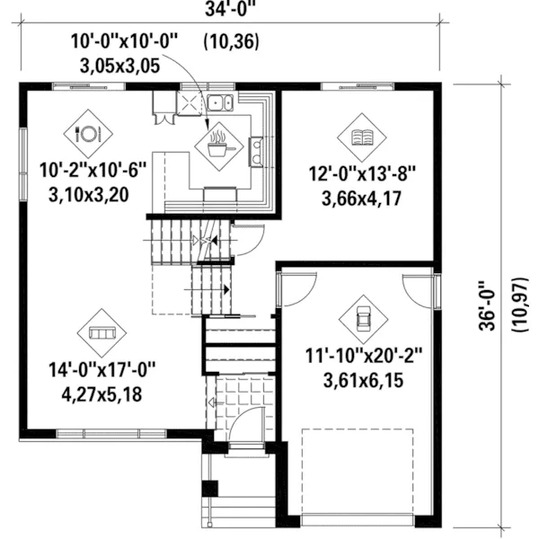 Modern House Plan First Floor - Sona Prairie Modern Home 126D-0550 - Shop House Plans and More