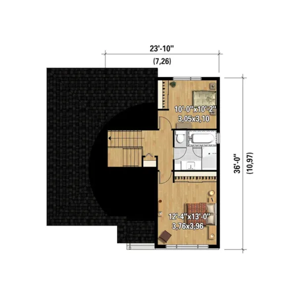 Modern House Plan 3D Second Floor - Sona Prairie Modern Home 126D-0550 - Shop House Plans and More