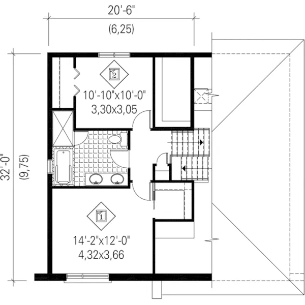 Prairie House Plan Second Floor - Spiro Modern Prairie Home 126D-0554 - Shop House Plans and More