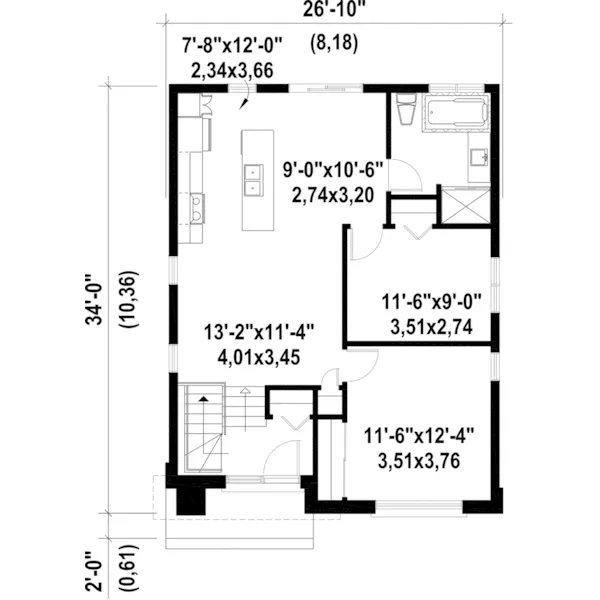 Ranch House Plan First Floor - Steffi Modern Prairie Home 126D-0555 - Shop House Plans and More