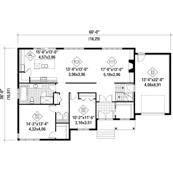 European House Plan First Floor - Zuli Contemporary Home 126D-0558 - Shop House Plans and More