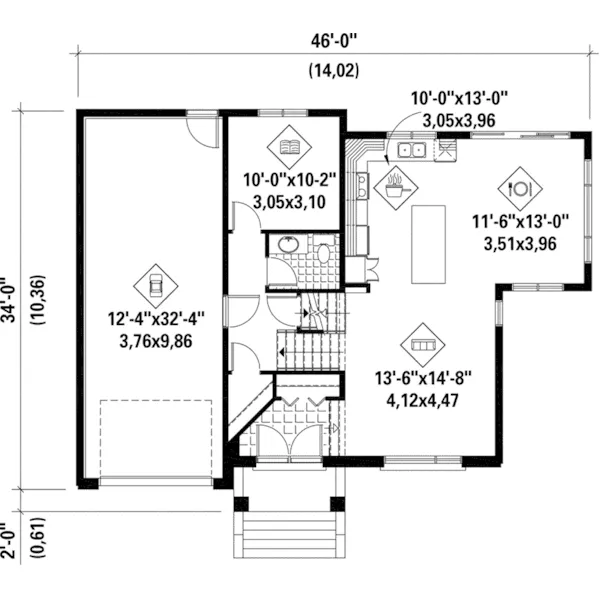 Modern House Plan First Floor - Abbey Hill Prairie Style Home 126D-0560 - Search House Plans and More