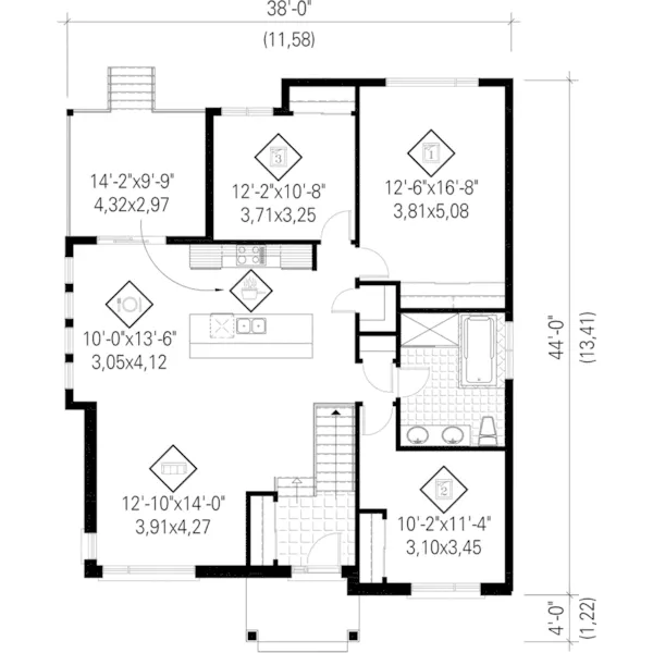 Ranch House Plan First Floor - Bernal Prairie Style Ranch Home 126D-0561 - Search House Plans and More