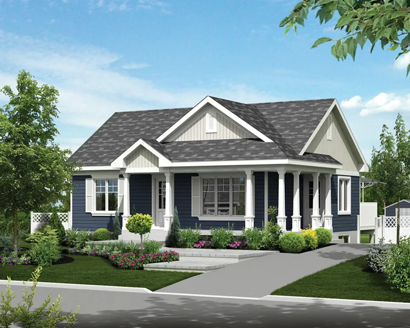 Beach & Coastal House Plan Front of Home - Berry Harbor Country Home 126D-0562 - Search House Plans and More