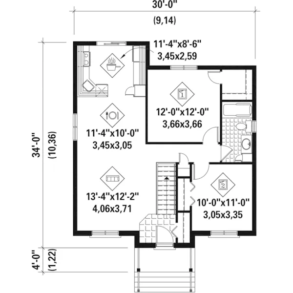 Bungalow House Plan First Floor - Ellis Park Country Home 126D-0565 - Search House Plans and More