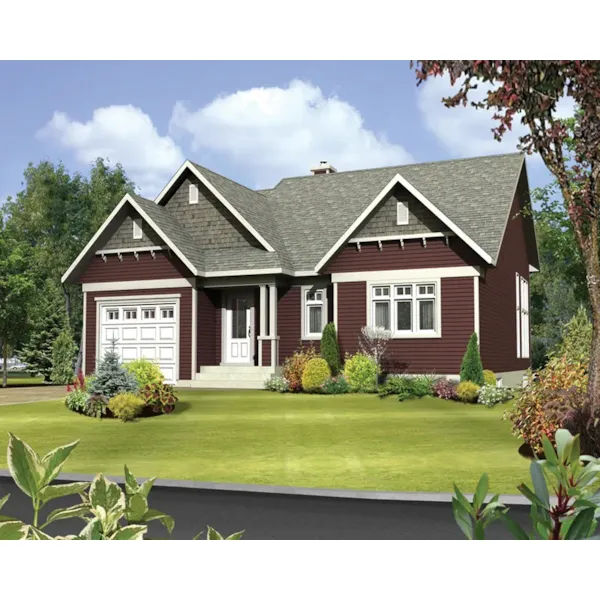 Victorian House Plan Front of Home - Elmer Cliff Country Ranch Home 126D-0566 - Search House Plans and More