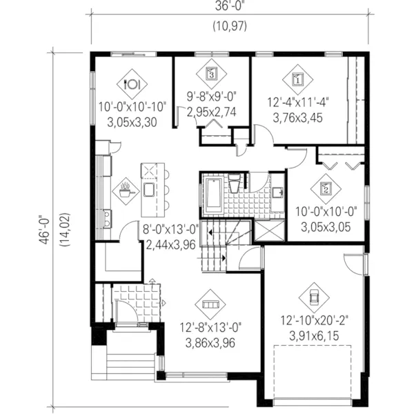 Modern House Plan First Floor - Jacob Modern Home 126D-0572 - Search House Plans and More