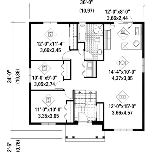 Country House Plan First Floor - Lacey Bay Craftsman Home 126D-0574 - Shop House Plans and More