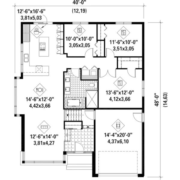 Modern House Plan First Floor - Lazaro Modern Home 126D-0576 - Shop House Plans and More