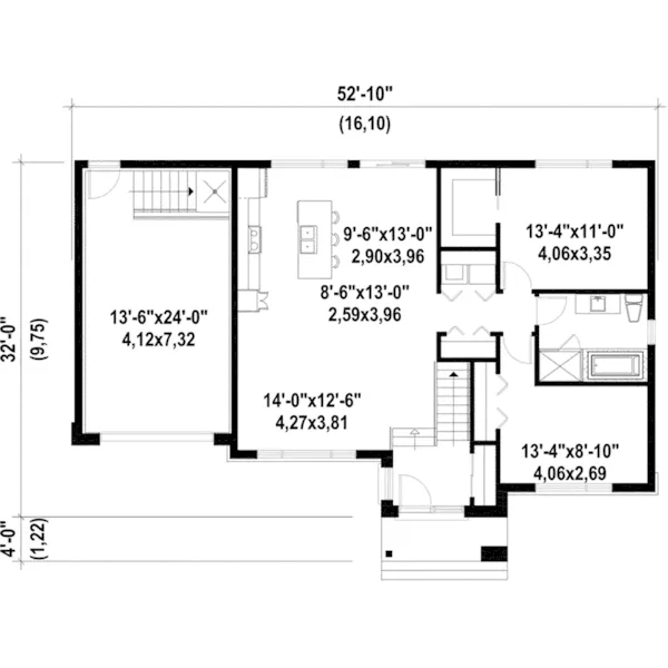 Modern House Plan First Floor - Martin Cove Contemporary Home 126D-0577 - Shop House Plans and More