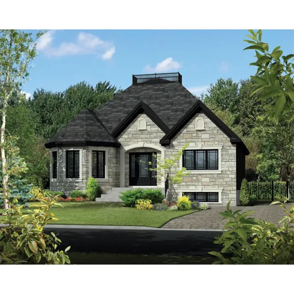 Country French House Plan Front of Home - Misty Valley European Home 126D-0579 - Shop House Plans and More